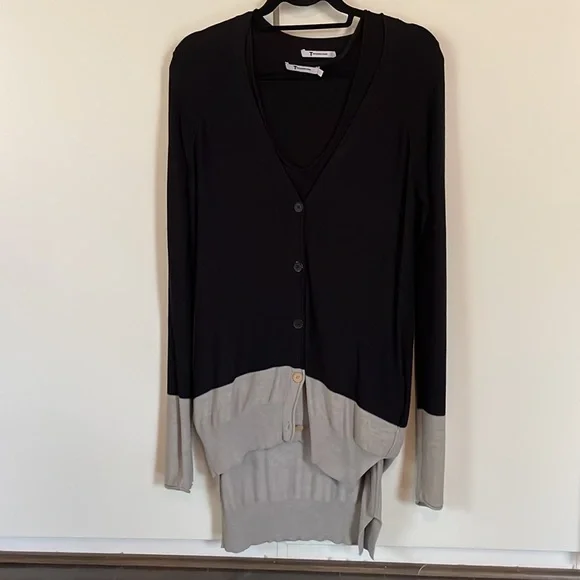 T by Alexander Wang Color Block Knit Set (Cardigan + Tunic Dress), Size Small - Picture 4 of 8